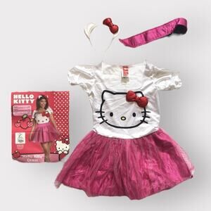Hello Kitty Womens Mini Dress Costume Set sz S Sanrio Character Cosplay Outfit